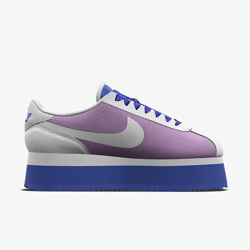 Giày Nike Cortez Platform Unlocked By You Greatest Gift Nữ Trắng Tím